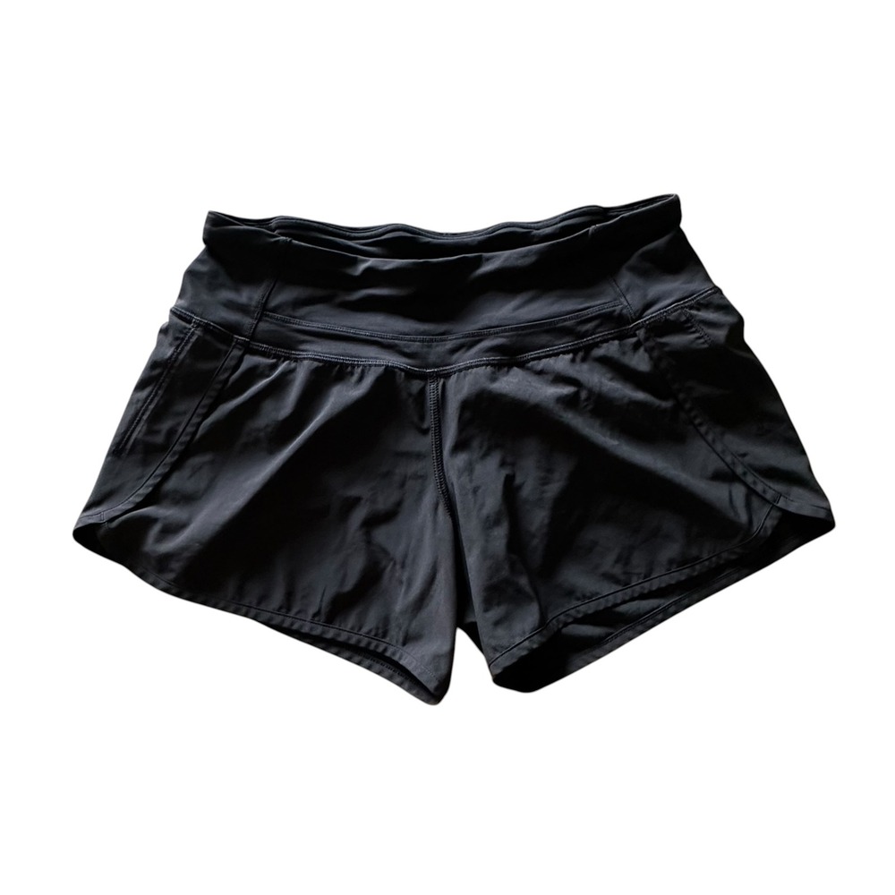 Lululemon Run Times Shorts Black Size 4 Running Athletic Workout Pockets